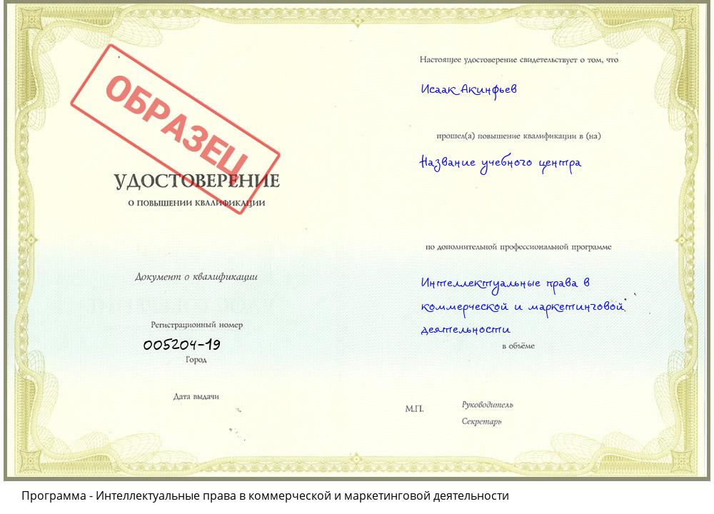 Интеллектуальные права в коммерческой и маркетинговой деятельности Черняховск