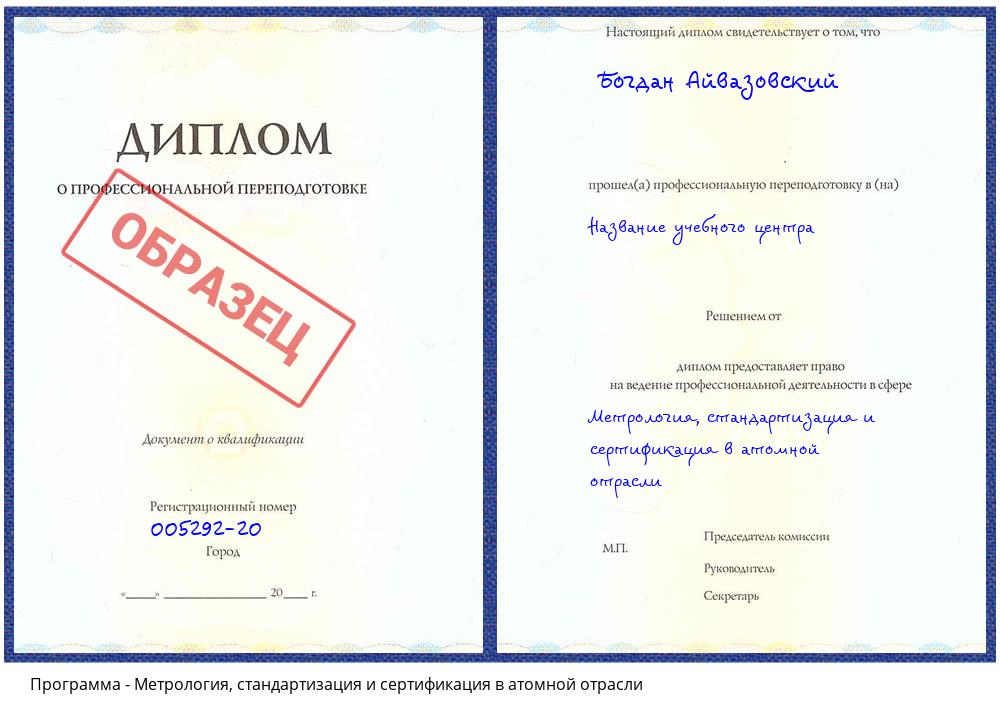 Метрология, стандартизация и сертификация в атомной отрасли Черняховск