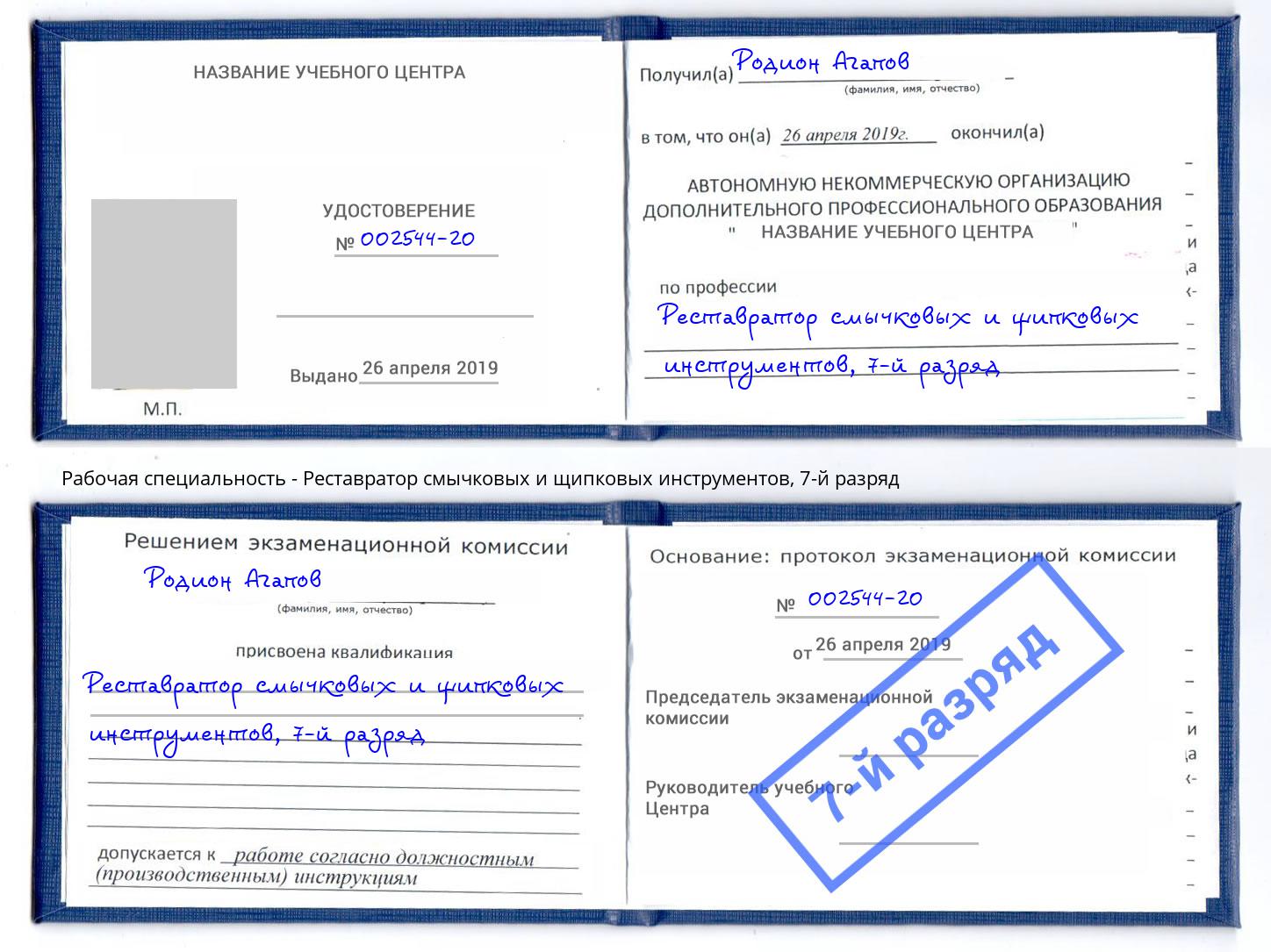 корочка 7-й разряд Реставратор смычковых и щипковых инструментов Черняховск